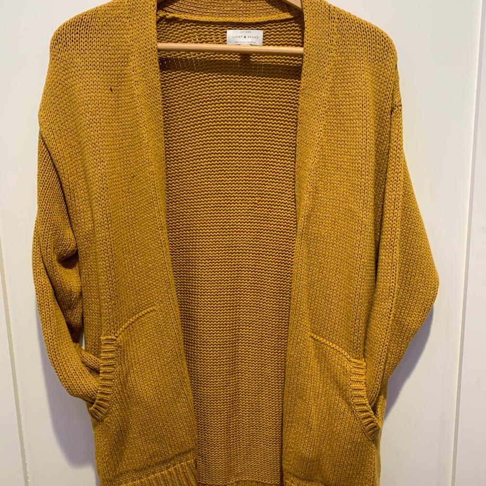 Lucky Brand Mustard Yellow Cardigan